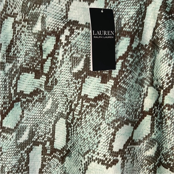 Lauren Ralph Lauren 2 Skirt Snakeskin Print Turquoise Multi Satin Charmeuse NWT - Picture 5 of 11